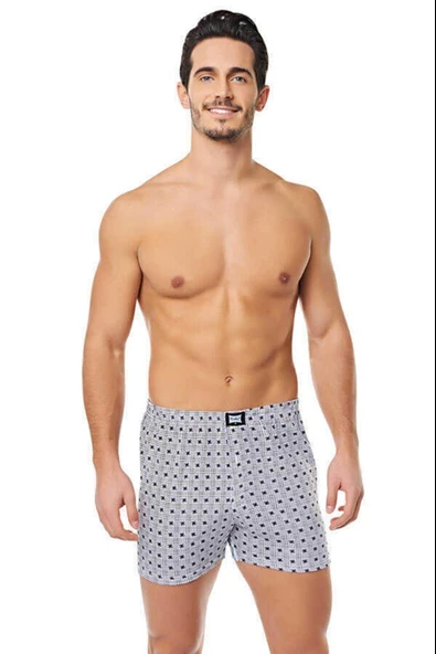 Tutku Erkek Desenli Penye Erkek Boxer 0116 - 6 Adet  Karışık Renk S