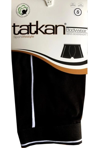 Tatkan Erkek Penye Biyeli Boxer - 6 Adet  XL Siyah