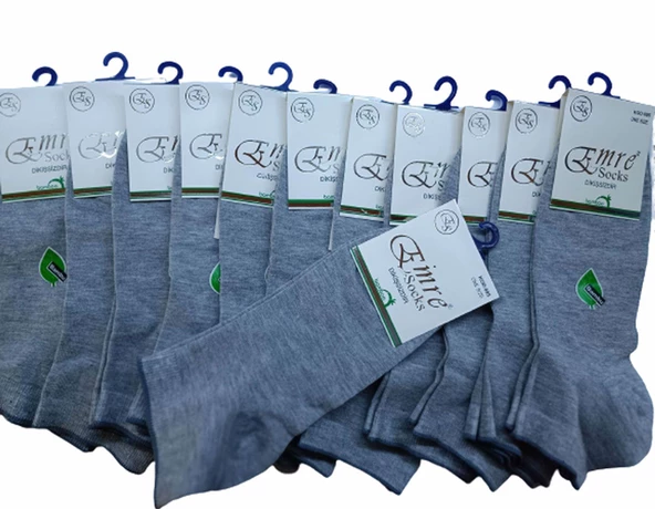 Emre Erkek Bambu Patik Çorap 095 - 12 Adet  Gri 40-44 - Resim 4