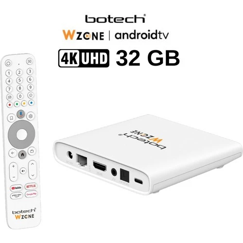 Botech Wzone 4K Android TV Box - Beyaz - 32 GB