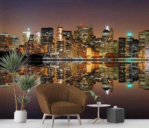 Panaromik Gece Manzarası Duvar Kağıdı - Resim 6