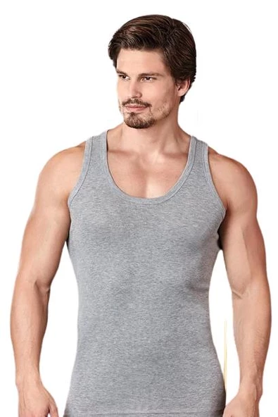 Berrak Erkek Likralı Süprem Atlet 6'Lı  Paket - 1030  XL Gri