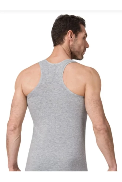 Namaldi Erkek Premier Sporcu Rambo Likralı Atlet 183 - 3 Adet  XL Gri - Resim 2