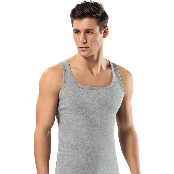 ERDEM 1128 KARE YAKA KAŞKORSE ERKEK ATLET  XL Gri