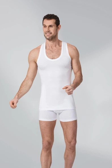 Namaldı Erkek Likralı Rambo Atlet 3'Lü Paket - 183  Beyaz L ürün görseli