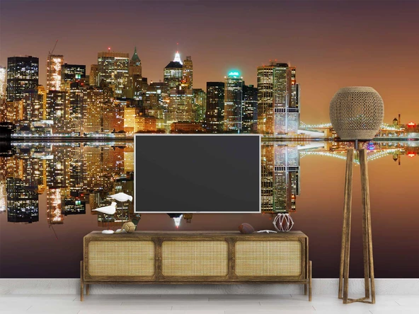 Panaromik Gece Manzarası Duvar Kağıdı - Resim 3