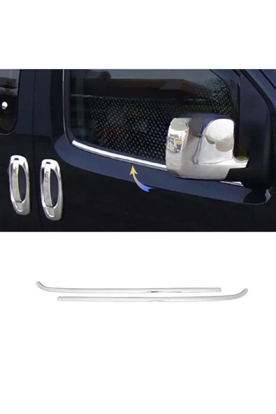 Peugeot Bipper Uyumlu Krom Cam Çıtası 2 Prç. 2008 Ve Üzeri Paslanmaz Çelik