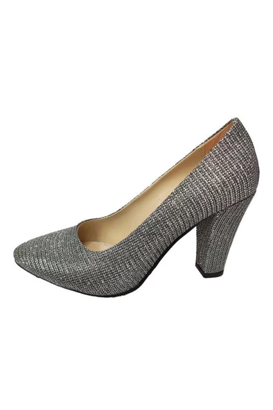 Gizem 366-21 Simli Kalın Topuk Stiletto Kadın Ayakkabı - 2