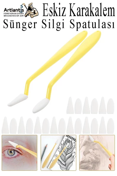 Sünger Silgi Spatulası 1 Paket Karakalem Eskiz Karıştırıcı Sünger Silici Spatula Eskiz Sileceği - 2