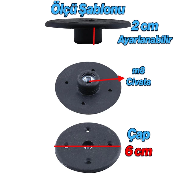 8 Adet Düz Siyah Zigon Sehpa Ayağı Tabanı Mobilya Masa Düz Orta Sehpa Ayak Bağlantı Aparatı - 3