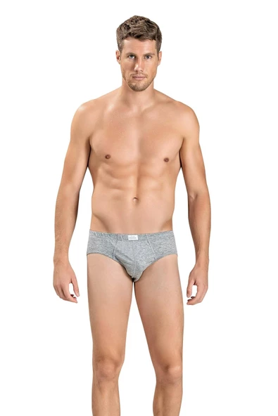 Jiber Erkek Renkli Slip Külot 129 - 12 Adet  Gri 2XL