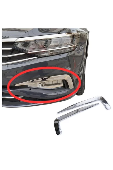 Vw Passat B8,5 Krom Sis Farı Çerçevesi 2 Parça 2019 Üzeri Uyumlu Paslanmaz Çelik