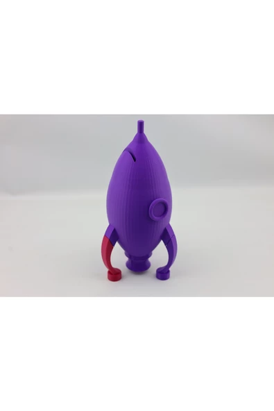 Luga Atölye Roket Tasarımlı Dekoratif Renkli Büyük Boy Kumbara - 2