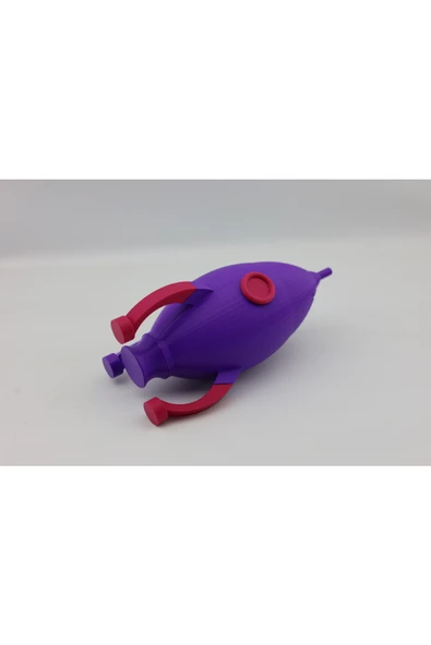 Luga Atölye Roket Tasarımlı Dekoratif Renkli Büyük Boy Kumbara - 3