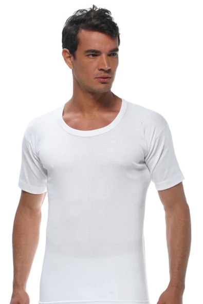 Gümüş Erkek Bisiklet Yaka Atlet Fanila  3003 - 6 Adet  Beyaz 2XL