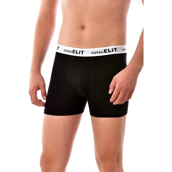 6'Lı TUTKU ELİT Modal Elastan Spor Boxer  Siyah 2XL