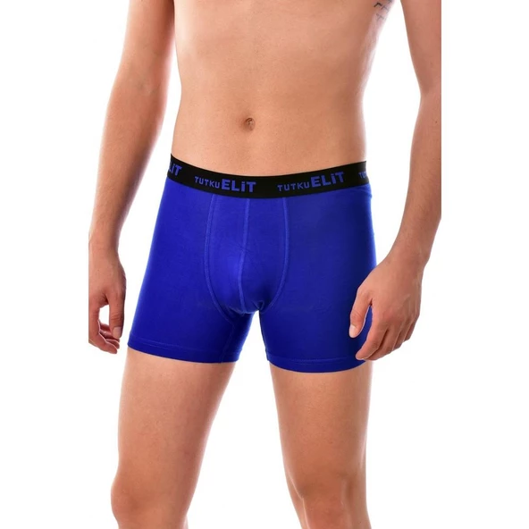 6'Lı TUTKU ELİT Modal Elastan Spor Boxer  XL Saks Mavi