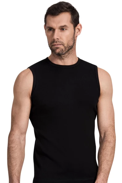 Namaldı Erkek Ribana Body Bisiklet Yaka Fanila 3'Lü Paket - 119  XL Siyah