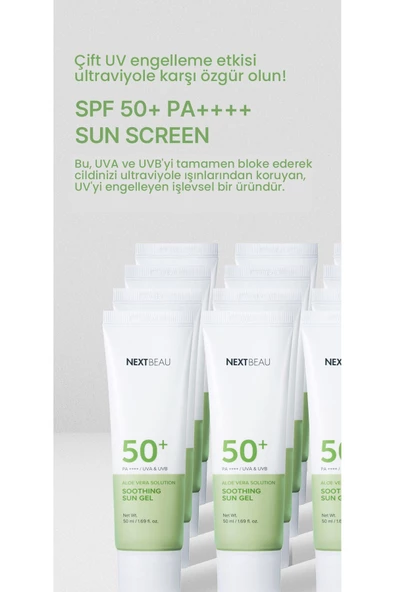 NEXTBEAU,Yatıştırıcı Nemlendirici Aloe Vera Solution Güneş Koruyucu Krem Spf50 Pa - 5