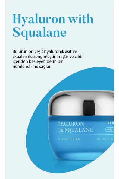 SKIN627,Yüksek Nemlendirici Hyaluron ve Squalane İçeren Intense Krem