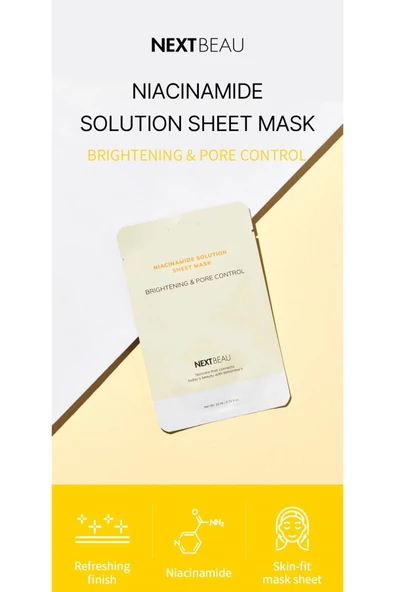 BISPACK,Nextbeau Kırışıklık Karşıtı Aydınlatıcı Niacinamide İçeren Sheet Mask
