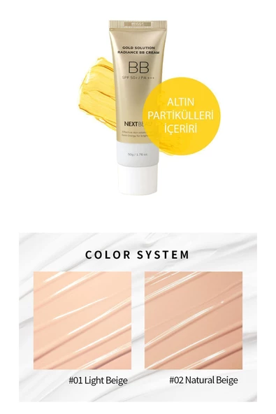 NEXTBEAU,Yüksek Kapatıcı Gold Radiance BB Krem (Light Bej) - 4