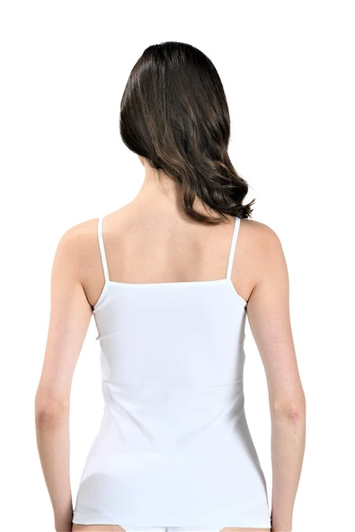 Jiber Kadın İp Askılı Likralı Atlet 503 - 3 Adet  Beyaz 2XL - Resim 2