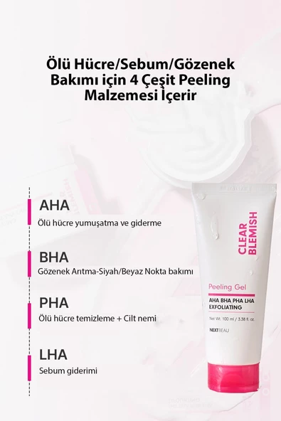 NEXTBEAU,Yoğun Temizleyici Clear Blemish Peeling Jel - 4