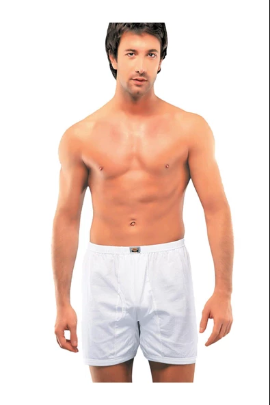 İlke Erkek Paçalı Boxer Külot Pamuklu 117 -6 Adet  Beyaz 3XL - Resim 2