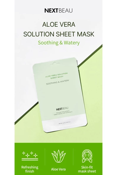 BISPACK,Nextbeau Ekstra Nemlendirici Rahatlatıcı Aloe Vera Sheet Mask - 6