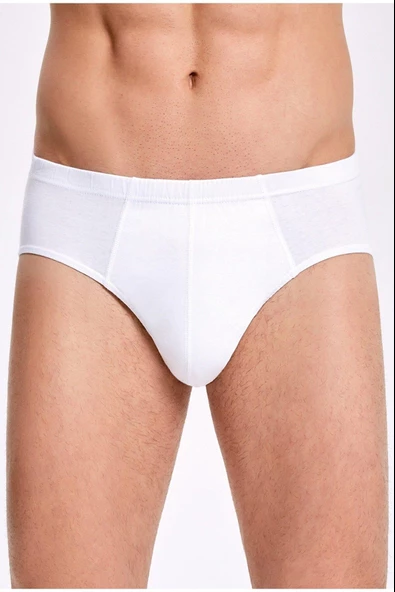 İlke Erkek Penye Slip Külot 115 - 6 Adet  Beyaz L - Resim 2