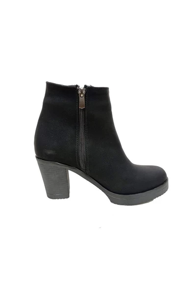 Efsun 2303-22 Yağlı Deri Fashion Fermuarlı Kadın Bot - Resim 5