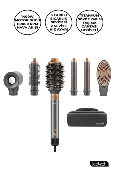 icotech HS60 6 in 1 Airwrap Multi Styler Saç Şekillendirici