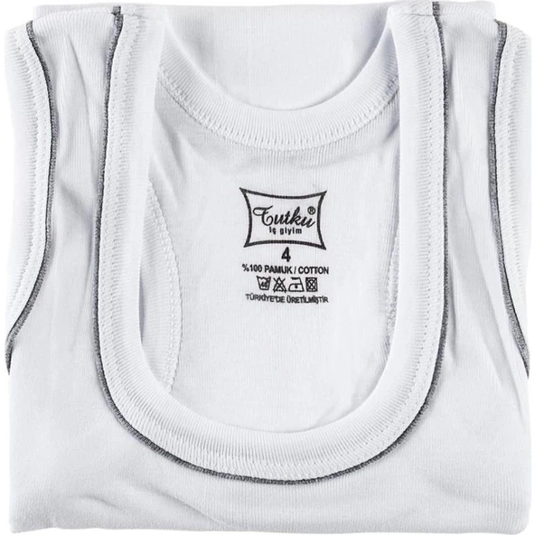 TUTKU 0130 ERKEK ÇOCUK SPOR ATLET 3 Adet  Beyaz 5 (9-10 YAŞ) - Resim 2