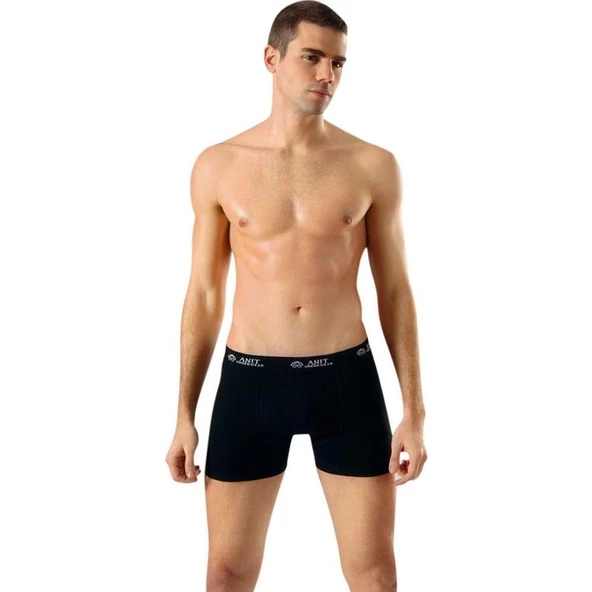 Anıt 1115 Erkek Likralı Boxer Esnek Boxer 3'Lü   Siyah S