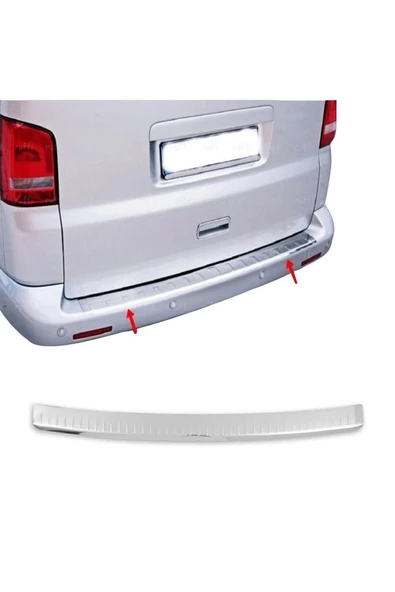 Vw T6 Transporter Krom Arka Tampon Üstü Koruma 2015 Ve Üzeri Paslanmaz Çelik