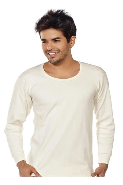 Tutku Erkek Kışlık Uzunkol İnterlok İçlik Pamuk Üst Fanila 0112 - 1 Adet  Ekru XXL - XXXL