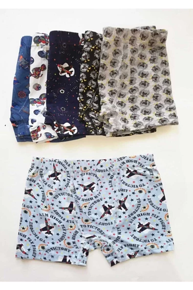 KOTA Erkek Çocuk Desenli Boxer 6 Adet - 1013  Karışık Renk 4 (7-8 YAŞ) - Resim 2