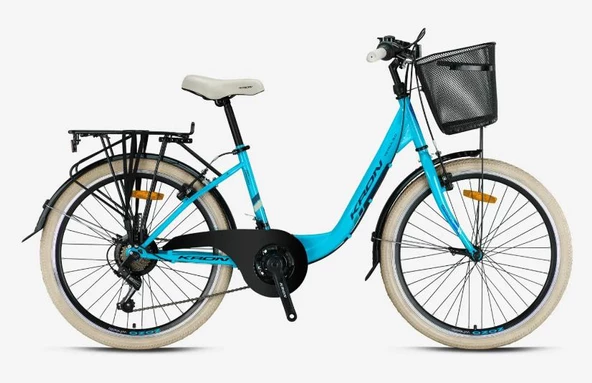 TETRA 3.0 - 24 City Bike - 15' - 21 Vites - V.B. - Mat Turkuaz-Açık Lacivert/Bej