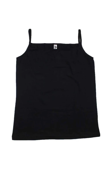 Gümüş Kadın Likralı İp Askılı Düz Biyeli Atlet 4047 - 3 Adet  XL Siyah - Resim 7