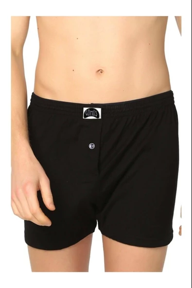 Gümüş Erkek Havlu Bel Pamuklu Boxer 4020 - 6 Adet  Siyah 2XL