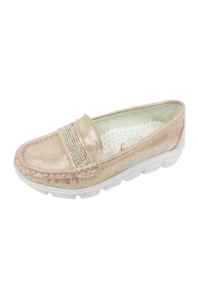 Bozkaya 3366 Dolgu Topuklu Taşlı Çocuk Babet - 10