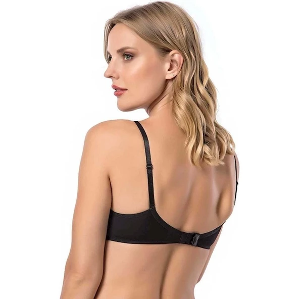 Le Jardin Jasmin Büyük Beden Penye Louse Sütyen 9600  Siyah 100B - Resim 2