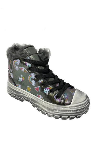 Cemre 3790 Sıvama Deri Kürklü Astar Kız Çocuk Bot 31-36 - 4