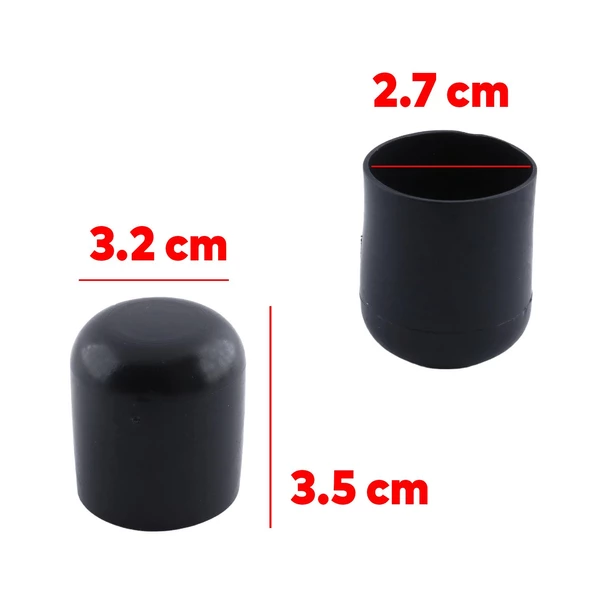 Masa Sandalye Sehpa Ayak Tapası Tıpa Papuç Takoz Yuvarlak Siyah 32 mm Parke Zemin Koruyucu 4 Adet - 2