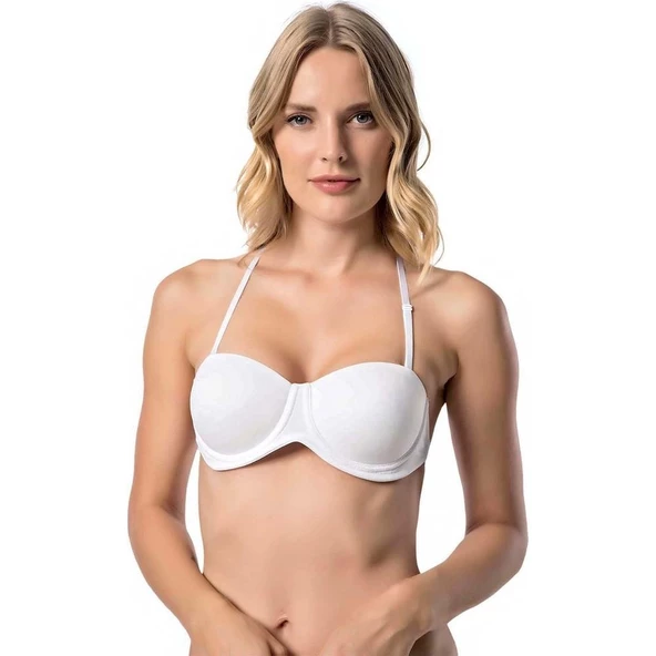 Le Jardin 7043 Desteksiz Sırtı Şeffaf Sütyen  Beyaz 75B ürün görseli 1