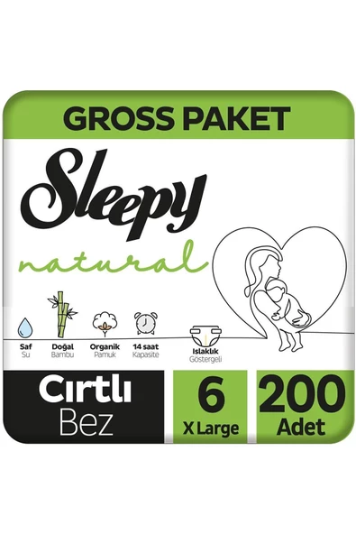 Sleepy Natural 6 Numara Extra Large 200'lü Bebek Bezi