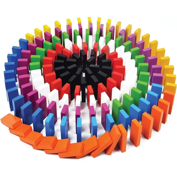 Playwood Renkli Ahşap Domino 100 Parça - 3
