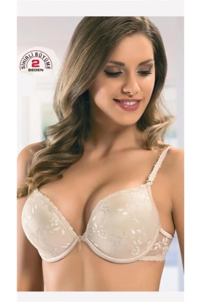 Le Jardin Loanna 2 Beden Büyük Gösteren Dantel Sütyen 7005  75B Cappuccino