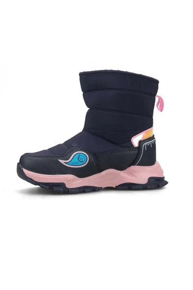 Alessio 2221 Kürklü Sıcak Astar Kız Çocuk Bot Lacivert Pembe - 2